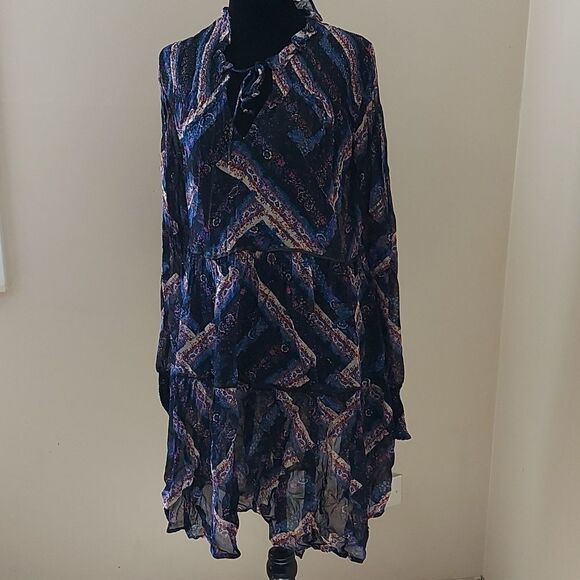 Chiffon floral dress sz. L - Picture 1 of 5